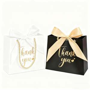 Bolsa de Papel de Regalo de Lujo KM para Dulces de Boda, Personalizada, con Lazo de Cinta, para Fiestas de Agradecimiento y Eventos Especiales - Product Image 4