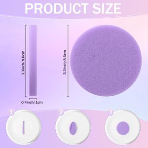 Wash Face <b>Sponge</b> Compress Exfoliating Spa Pads Wash Round Face <b>Sponge</b> for Women Girls Face Wash Cleansing Makeup - Product Image 2