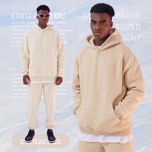 Sudadera con capucha de algodón pesado esencial cálida de invierno Logotipo de marca personalizado Ropa de calle para hombre Sudaderas con capucha de gran tamaño - Product Image 1