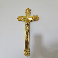 Crucifijo de Plástico Ornamental Estilo Europeo, Color Dorado, Cruz de Jesús para Ataúd, Accesorios de Decoración Funeraria