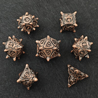 Lot de 7 dés polyédriques en alliage de zinc à surface multi-formes et à angle droit pour jeux de table Dungeons & Dragons TRPG Cthulhu