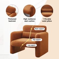 Fauteuil de Salon Moderne en Tissu Effet Laine d'Agneau Sherpa Rembourré, Petit Canapé Individuel d'Appoint avec Accoudoirs et Assise Moelleuse pour Salon et Maison