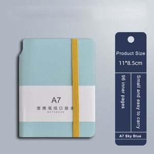 OEM ODM Custom Mini Students <b>Note</b> <b>Book</b> A7 PU Leather Cover Pocket Notebook with Pen Holder - Product Image 4