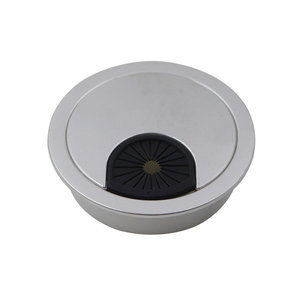 Boîte de gestion de câbles ronde décorative avec couvercle perforé pour ordinateurs de bureau et bureaux - Product Image 4
