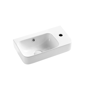 Lavabo de Cerámica de Porcelana Pulida de Lujo Moderno, Montado en la Pared, con Escurridor, Capacidad de 9L, para Baño - Product Image 2
