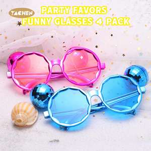 YACHEN pesta baru Retro disko bola pesta nikmat kacamata lucu, aksesoris kacamata hitam disko untuk wanita dan pria - Product Image 3