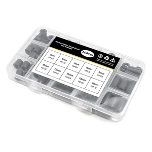 Entretoises rondes en nylon noir Sanya M6, non filetées, 3-20 mm, lot assorti de 100 pièces - Product Image 1