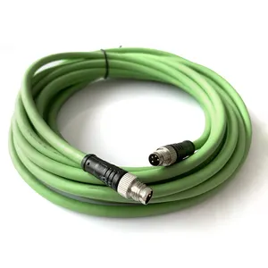 Vente chaude Diwei M8 mâle à mâle 4 broches A Code connecteur moled câble ethernet en PVC vert pour les applications de capteurs automobiles