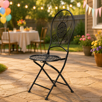 Chaise pliante décorative de style bistrot français, chaise de jardin en métal pour terrasse, chaise d'extérieur pour mariage, événement, banquet, usage commercial