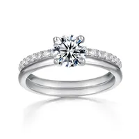 Bagues en argent sterling 925 de la marque MuShan, bagues en diamant moissanite, bagues de mariage couleur D VVS1 pour femmes, bijoux fins brevetés MST