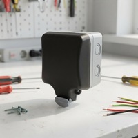 Boîte de prise étanche IP55 ABS BE21, boîte de sortie encastrée avec interrupteur et couvercle de protection
