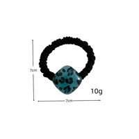Élastiques à cheveux pour femmes en acétate personnalisé, motif léopard, design carré, 6,5 cm, haute élasticité, accessoire capillaire imprimé léopard