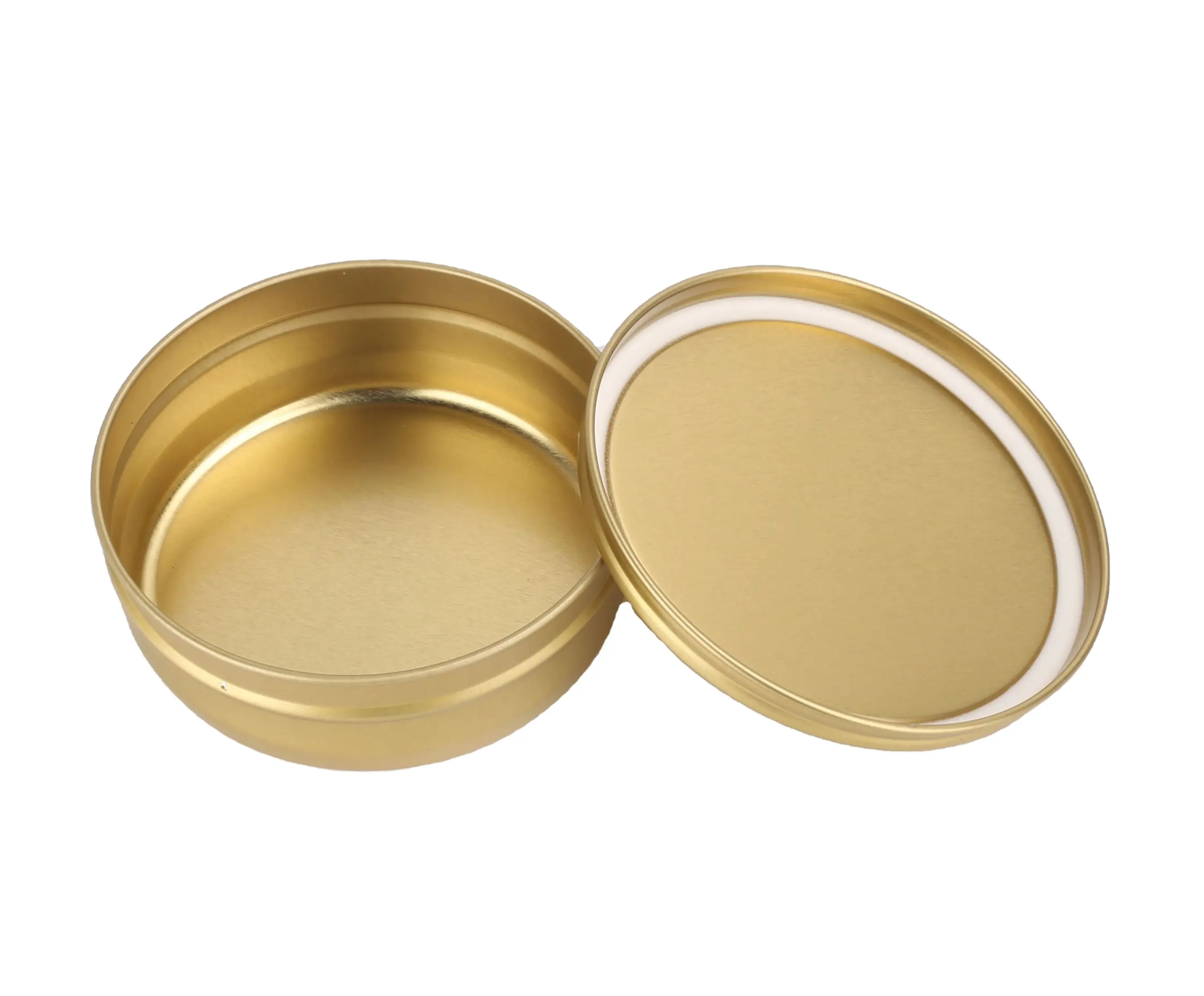 250 g/125 g/50 g/30 g Luxus-Kaviar-Metallverpackung versiegelte Schachtel Blechdose runde goldene Lebensmittelbox leere Kaviardosen mit individuellen Mahlzeiten
