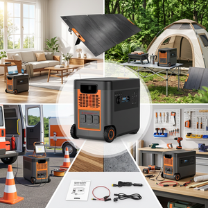 เครื่องกำเนิดไฟฟ้าพลังงานแสงอาทิตย์แบบพกพา 2500w 3000w 5000w สถานีไฟฟ้า แบตเตอรี่ LiFePO4 ช่องจ่ายไฟ AC DC หลายช่อง สำหรับบ้าน แคมป์ปิ้ง อุตสาหกรรม และสำรองไฟ - Product Image 2
