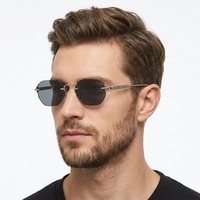Lunettes de soleil unisexes sans monture, inspirées du métal, légèrement luxueuses, protection UV380, verres polarisés, mode transfrontalière