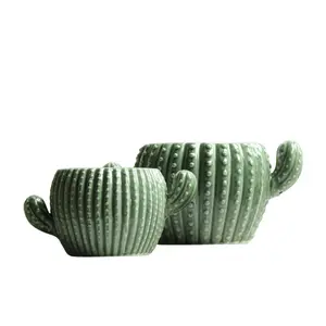 Ornamen Pot Bunga Kaktus, Nordic Kreatif Sederhana Simulasi Kaktus Pot Balkon Pot Ornamen Pot