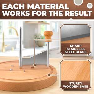 Coupe-pain <span class=keywords><strong>professionnel</strong></span> réglable pour savon, <span class=keywords><strong>fromage</strong></span>, beurre, gâteau, pain, avec échelle de mesure sur base en bois, couleur bois - Product Image 5