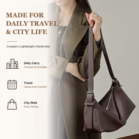 Sac Hobo en Cuir Pleine Fleur Moderne et Souple avec Fermeture Éclair pour le Quotidien – Sac à Bandoulière Femme Personnalisable avec Votre Marque (ODM)
