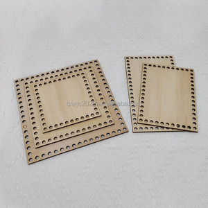 Base en bambou avec perforations et panneau en bois pour articles tissés à la main, <span class=keywords><strong>panier</strong></span> de <span class=keywords><strong>rangement</strong></span> multifonctionnel écologique fait main - Product Image 4