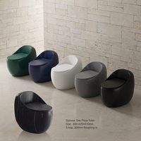 Bonne qualité Design de luxe WC monté au sol blanc or ligne oeuf forme placard salle de bain céramique une pièce cuvette de toilette