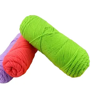 Atacado 8ply tufting fio 100g cone 3mm fio de algodão grosso leite para tufting arma