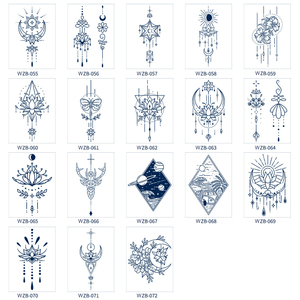 Dark Blue Semi Permanent Temporary <b>Tattoo</b> Sticker Herbal Ink Water Transfer <b>Paper</b> for Arm Body Art Long Lasting Party Use - Product Image 6