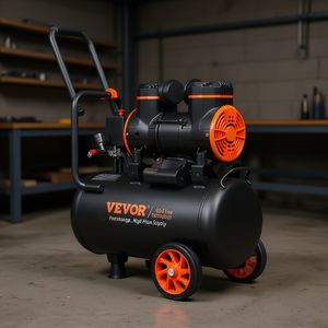 Compresseur d'air Vevor 6,3 gallons 1450W sans huile, portable, type piston, 3,35 CFM@90PSI, fonctionnement silencieux - Product Image 2