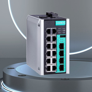 Commutateur industriel géré Moxa EDS-G516E-4GSFP 12 ports Gigabit Ethernet avec prise en charge PoE, commutateur de réseau central - Product Image 1