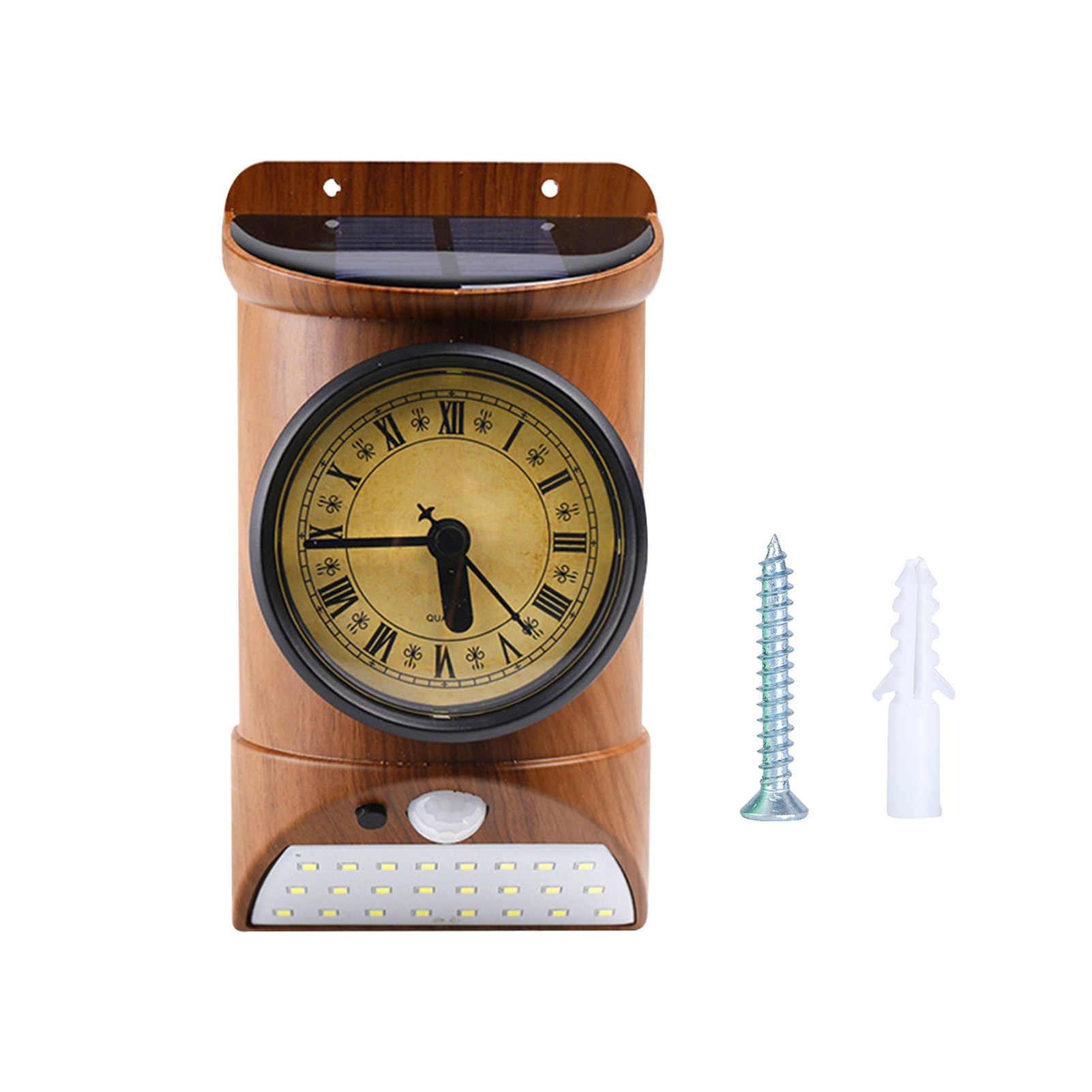 Luz LED para puerta delantera de garaje, reloj Solar impermeable para  exteriores, para jardín, Patio, montado en la pared, para Parque casero,