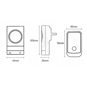 Sonnette de porte intelligente sans fil, étanche, portée 300M, prise EU UK US AU, sonnette numérique à piles - Product Image 2