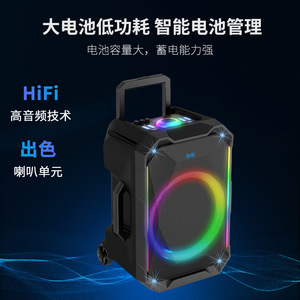 Portable 12-Inch Bluetooth <b>Speaker</b> With Microphone Rechargeable Battery For Outdoor Karaoke Fitness <b>USB</b> Flash Drive Support - Product Image 3