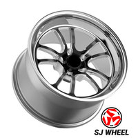 Jantes forgées SJ pour la course de dragster, finition noir brillant, 15 16 17 18 pouces, 5x120 5x127 pour berline, coupé, SUV, série F30 G20 G22 F10