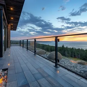 Wirbelgeländer glasgeländersystem für balkon treppengeländer rahmenloses glasgeländer terrassen-geländer für deck
