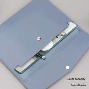 A4 Leather File Business Office <b>Document</b> <b>Bag</b> Large Capacity Storage Package Customized Logo - Product Image 4