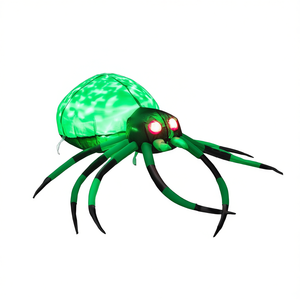 Araña Inflable de Halloween de 1.5 Metros Verde con Luces LED, Decoración para Jardín Exterior - Product Image 1