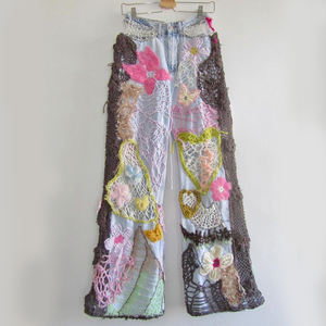 DIZNEW Jeans Mujer Low Moq Custom American Tallas grandes <span class=keywords><strong>Casual</strong></span> Low Rise Knit Wool Print Jeans Mujer - Product Image 1