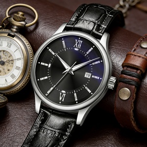 Montre en cuir noir personnalisée de nouvelle conception, vente en gros d'usine, montre de luxe pour homme, montre de business haut de gamme - Product Image 5