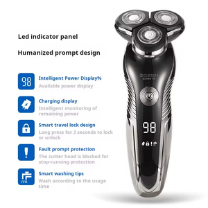 Rotary Shaver USB Rechargeable LED Display Waterproof <b>Touch</b> <b>Switch</b> Safety Lock Portable Electric Shaver for Home - Product Image 3