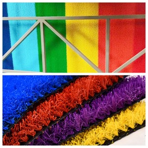 Heigh chất lượng cỏ nhân tạo chạy theo dõi tổng hợp cỏ <span class=keywords><strong>Turf</strong></span> cảnh quan màu đen cỏ nhân tạo - Product Image 4