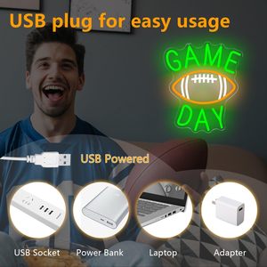 Game Day Letreros Neon Football LED indoor hanging ambient light shop <b>sign</b> wall decoration light entrance indicator light 5V 12V - Product Image 5