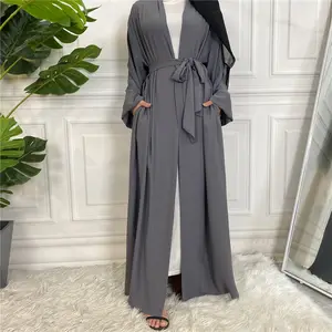 Dropshipping Arab Turkish Jilbab Dubai Long Muslim Women Islamic Dresses Plain 11 Color Latest Designs Pray Simple Black Abaya