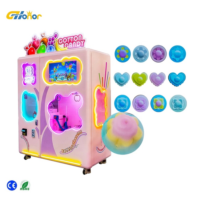 New Design Profesional Maquina Algodon De Azucar Comercial Automatic Cotton Candy Vending Machine