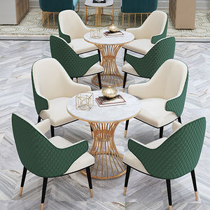 Ensemble de meubles de salon avec dessus en marbre mode créative, classique, moderne et populaire, ensemble table basse ronde en métal pour bureau et hôtel - Product Image 5