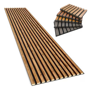 Prix <span class=keywords><strong>moins</strong></span> <span class=keywords><strong>cher</strong></span> Panneaux muraux à lattes acoustiques en bois Panneau cannelé Design mural pour salon - Product Image 1