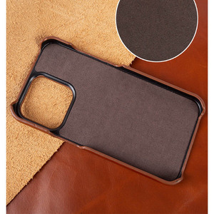 Étui en cuir véritable pour <span class=keywords><strong>iPhone</strong></span> 11 12 <span class=keywords><strong>13</strong></span> 14 15 16 17 <span class=keywords><strong>Pro</strong></span> Max, motif huile et cire, antidérapant et anti-chute - Product Image 5