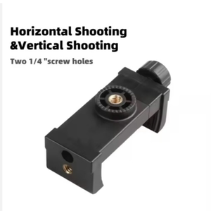 קליפס טלפון נייד מפלסטיק עם חיבור Hot Shoe, לצילום אופקי ואנכי, מקל סלפי מסתובב עם חצובה, לשידור חי וידאו ושימוש על שולחן - Product Image 3