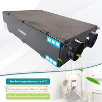 ERV de plafond compact avec préchauffage par pompe à chaleur, prérefroidissement et bypass -30 ° Démarrage à très basse température et air 99,9 % pur