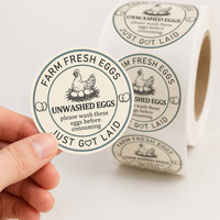 Étiquettes pour cartons d'œufs en papier synthétique de qualité alimentaire, écologiques, imperméables, autocollants pour œufs frais de la ferme, emballage personnalisé avec logo