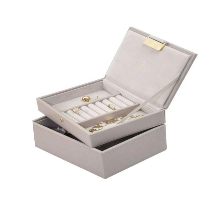 Изготовленный на заказ для путешествий 2 слоя кожи шкатулка для украшений коробка для хранения продажа мешок ювелирных изделий