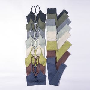 Pantalones deportivos acanalados para <span class=keywords><strong>mujer</strong></span>, <span class=keywords><strong>camiseta</strong></span> <span class=keywords><strong>interior</strong></span> deportiva, conjunto de pantalones de <span class=keywords><strong>ciclismo</strong></span>, ropa deportiva para <span class=keywords><strong>mujer</strong></span>, ropa de Yoga - Product Image 5